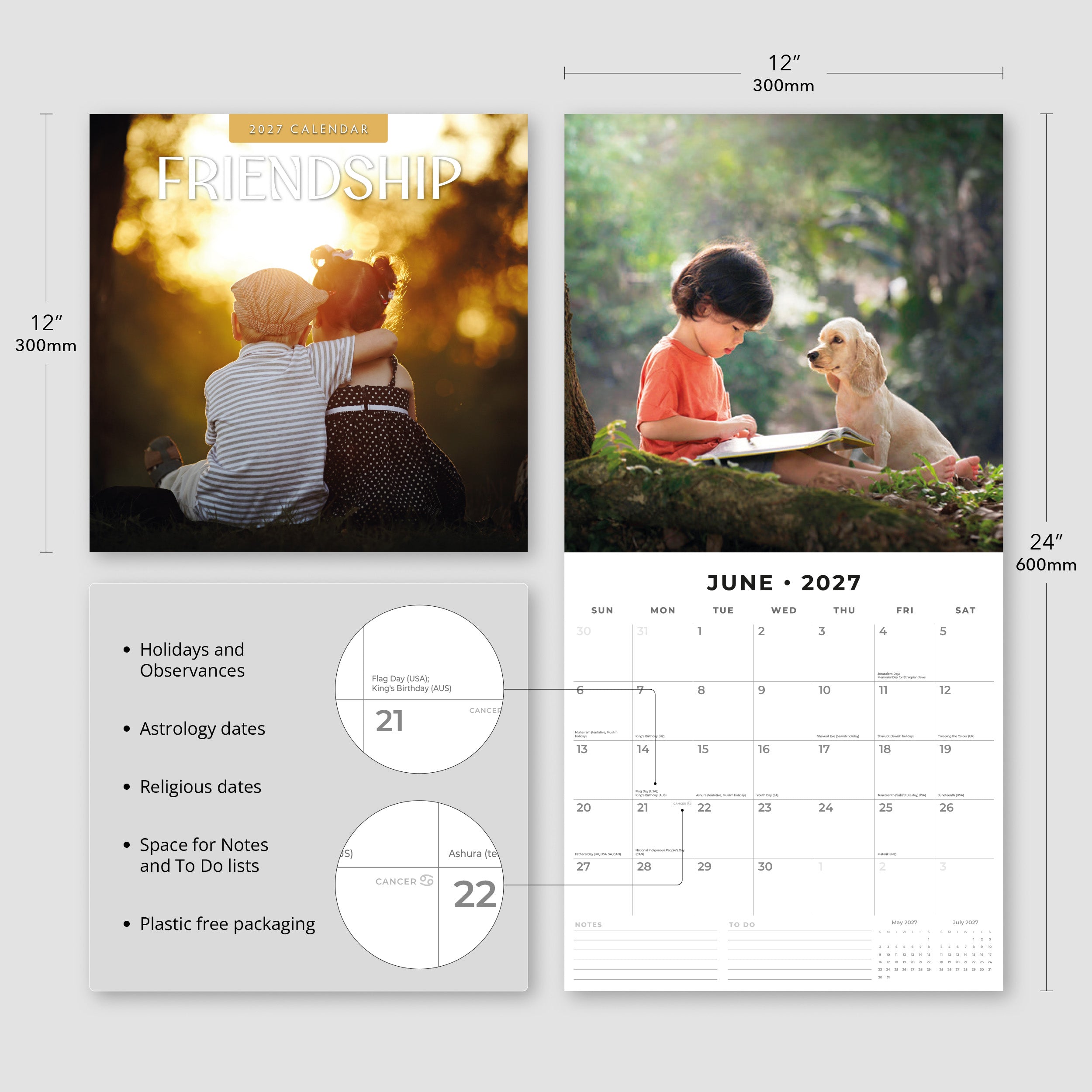 2027 Friendship - Square Wall Calendar