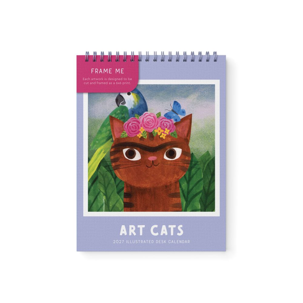 2027 Art Cats - Desk Easel Calendar