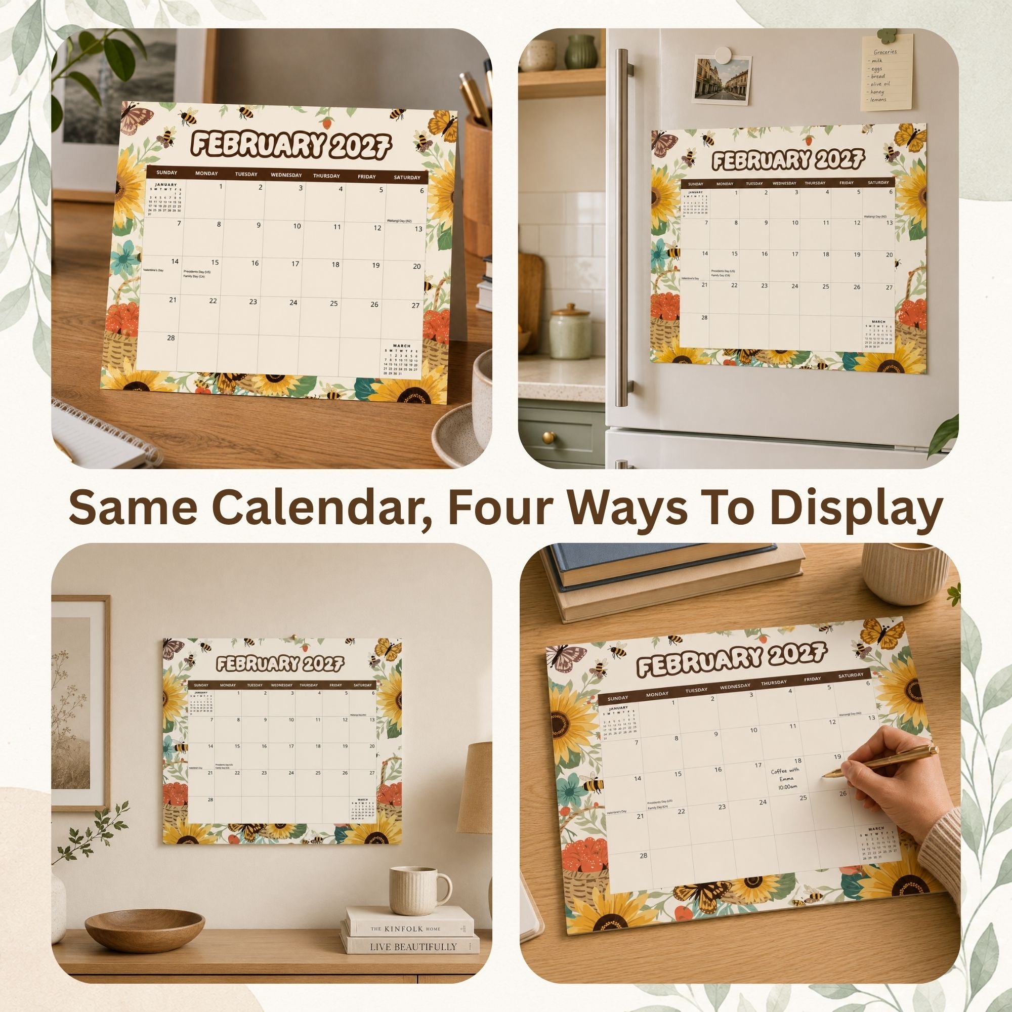 2027 Gather & Graze - Versatile 4-in-1 Magnetic, Wall and Desk Calendar