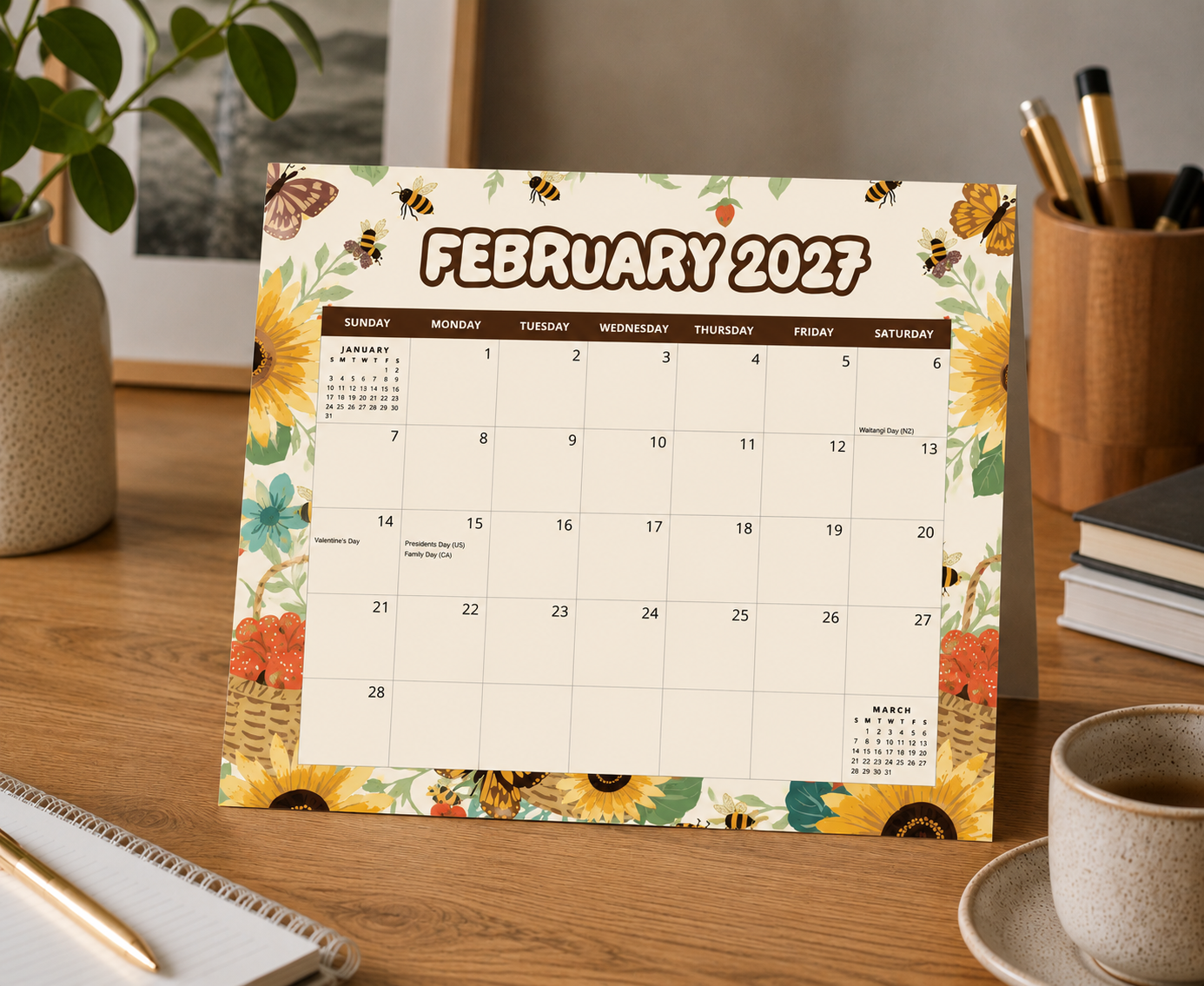 2027 Gather & Graze - Versatile 4-in-1 Magnetic, Wall and Desk Calendar