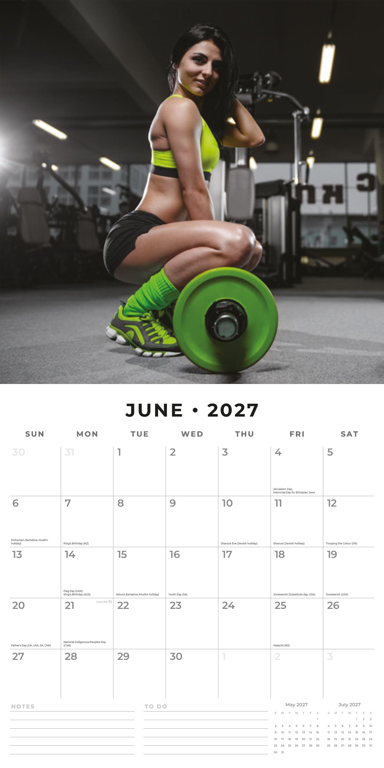 2027 Gym Girls - Square Wall Calendar
