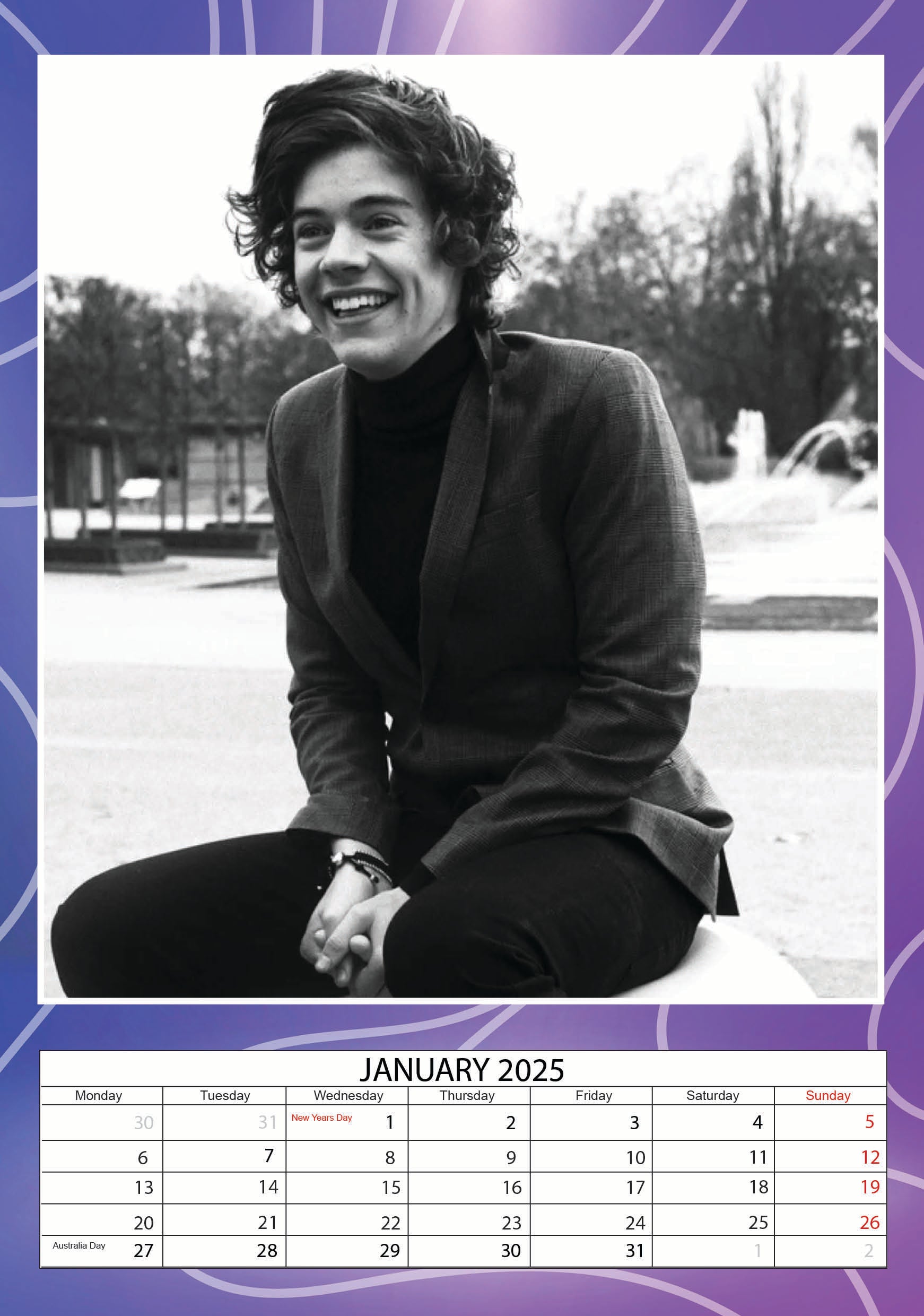 2025 Harry Styles - A3 Wall Calendar