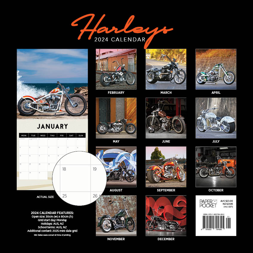 2024 Harley Davidson (by Paper Pocket) Square Wall Calendar