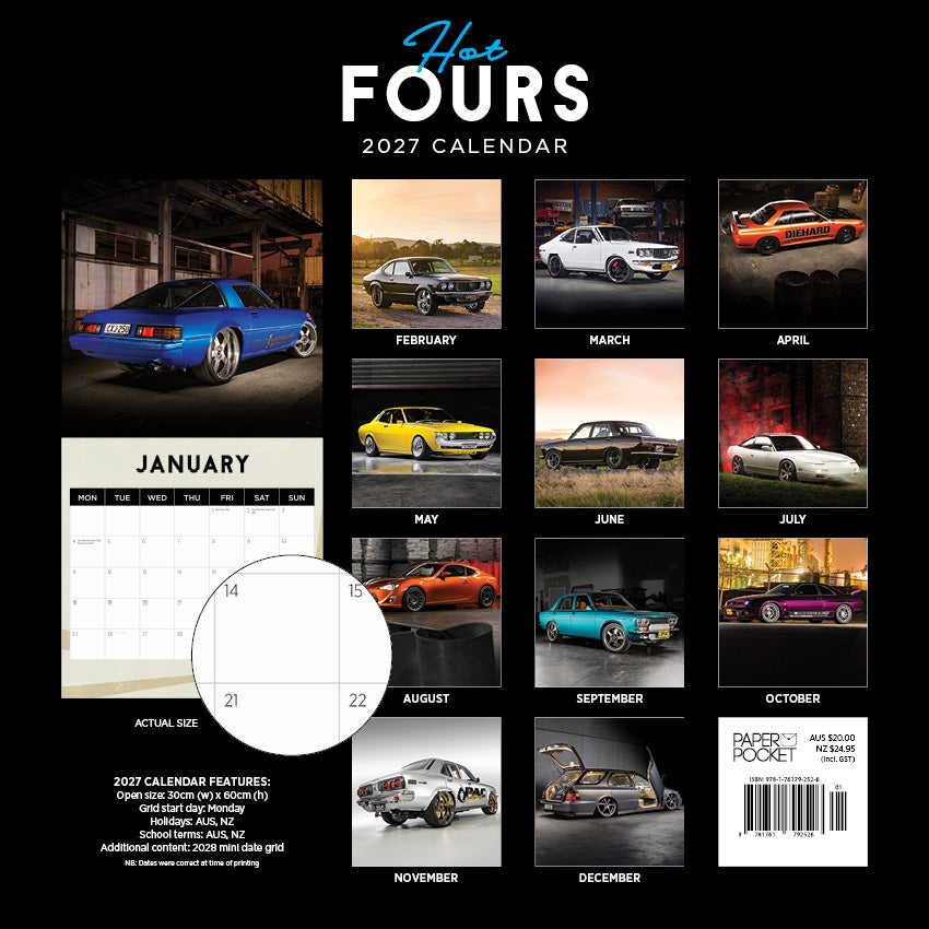 2027 Hot Fours  - Square Wall Calendar