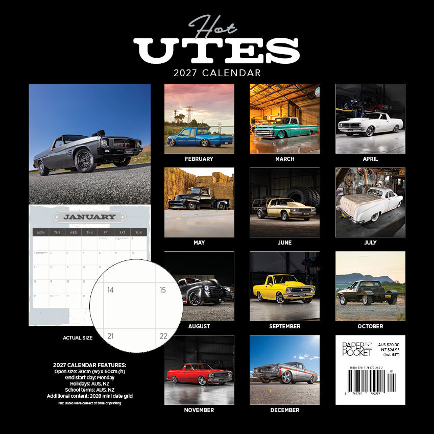 2027 Hot Utes  - Square Wall Calendar