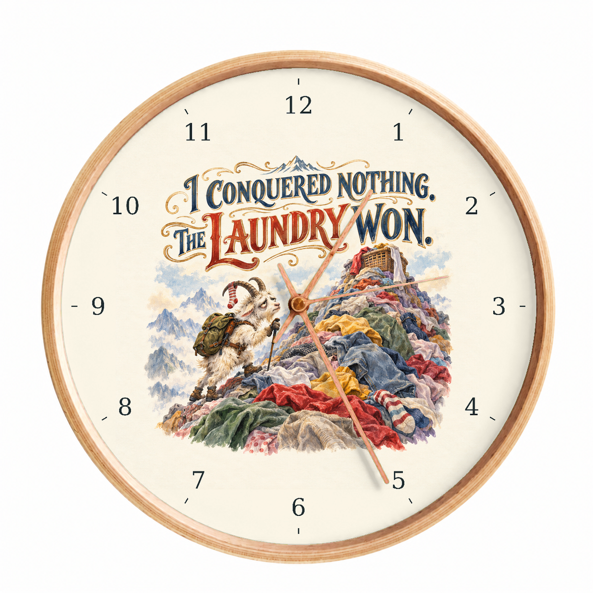 IMAGE_01_Front_-_Funny_Laundry_Mountain_Wall_Clock_30cm_Wooden_Frame_-_WC-H073_-_649310204212.png