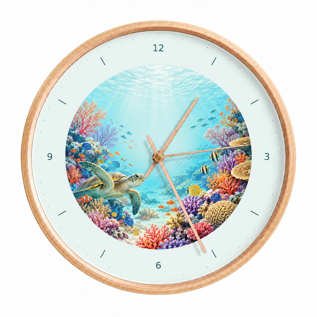 IMAGE_01_Front_-_Great_Barrier_Reef_Wall_Clock_30cm_Wooden_Frame_-_WC-U027_-_649310203758.png