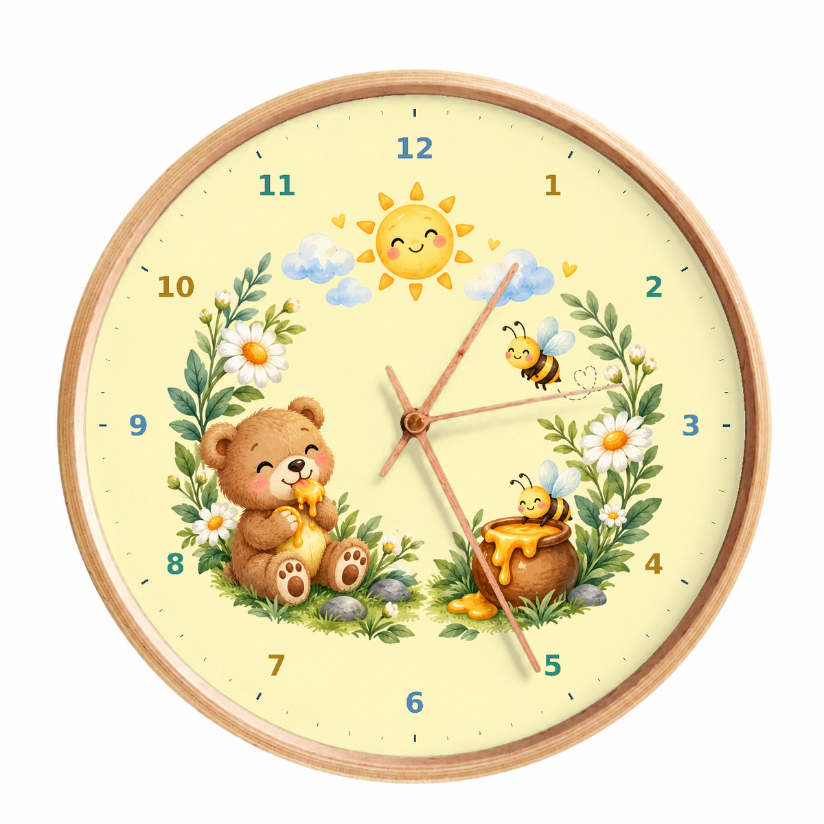 IMAGE_01_Front_-_Kids_Honey_Bear_Wall_Clock_30cm_Wooden_Frame_-_WC-K106_-_649310204540.png
