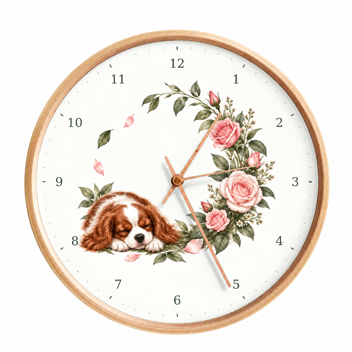 IMAGE_01_Front_-_Sleeping_Cavalier_Wall_Clock_30cm_Wooden_Frame_-_WC-D043_-_649310203918.png