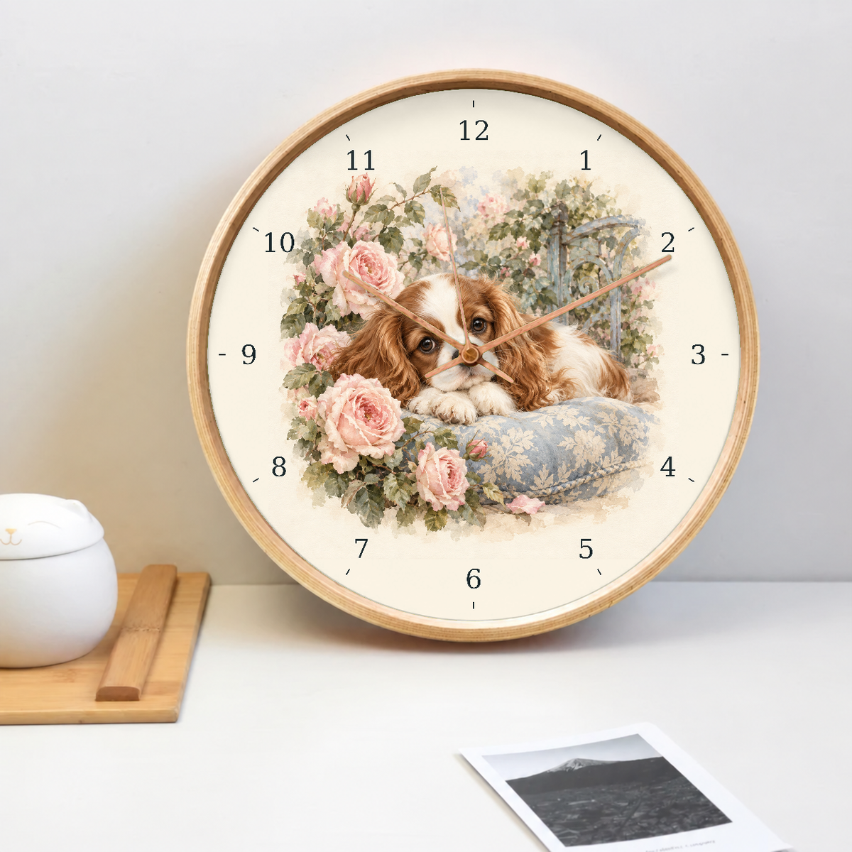 IMAGE_02_Tabletop_-_Cavalier_Rose_Cushion_Wall_Clock_30cm_Wooden_Frame_-_WC-D044_-_649310203925.png