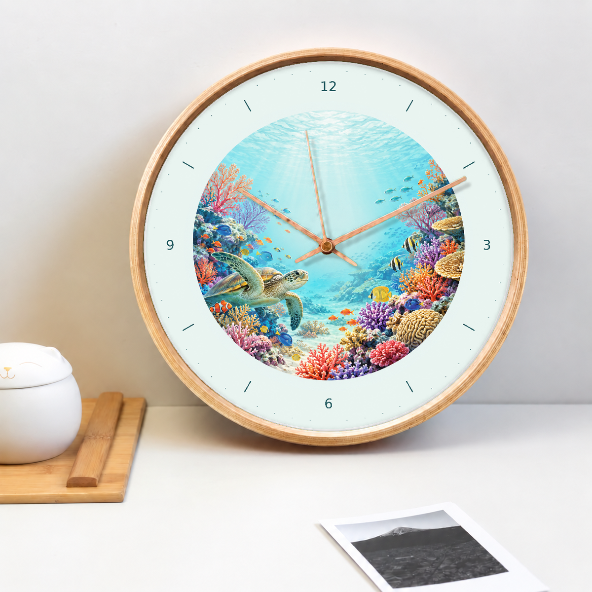 IMAGE_02_Tabletop_-_Great_Barrier_Reef_Wall_Clock_30cm_Wooden_Frame_-_WC-U027_-_649310203758.png