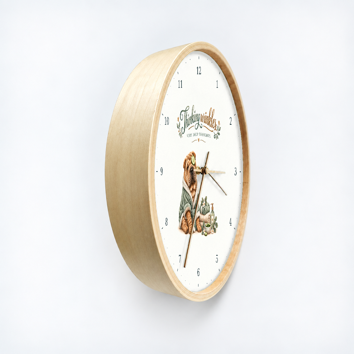 IMAGE_03_Angled_-_Funny_Spa_Dog_Wall_Clock_30cm_Wooden_Frame_-_WC-H062_-_649310204106.png