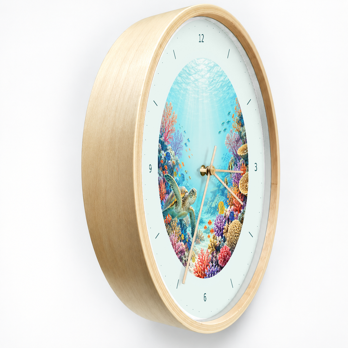 IMAGE_03_Angled_-_Great_Barrier_Reef_Wall_Clock_30cm_Wooden_Frame_-_WC-U027_-_649310203758.png