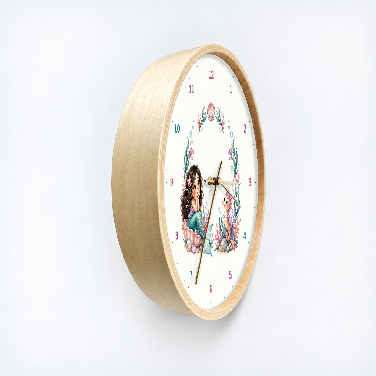 IMAGE_03_Angled_-_Kids_Mermaid_Seahorse_Wall_Clock_30cm_Wooden_Frame_-_WC-K100_-_649310204489.png