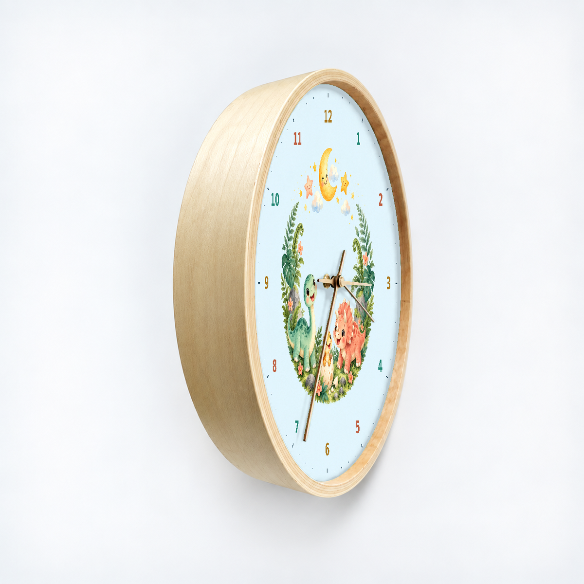 IMAGE_03_Angled_-_Kids_Moonlight_Dinosaur_Wall_Clock_30cm_Wooden_Frame_-_WC-K088_-_649310204366.png