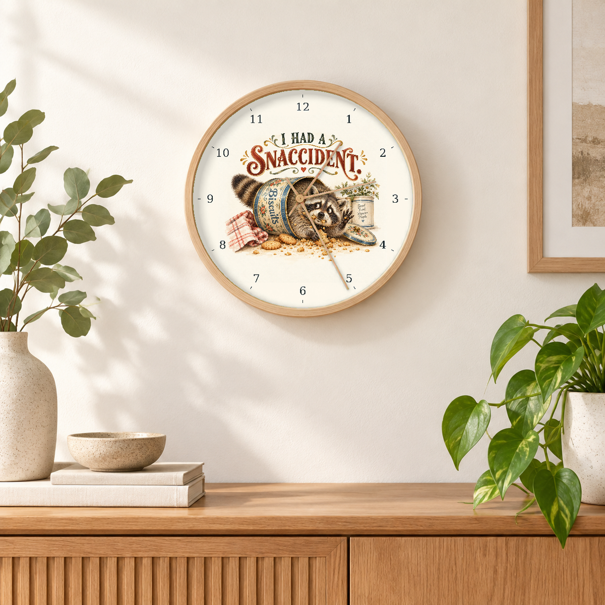 IMAGE_04_Wall_-_Funny_Snaccident_Raccoon_Wall_Clock_30cm_Wooden_Frame_-_WC-H057_-_649310204052.png