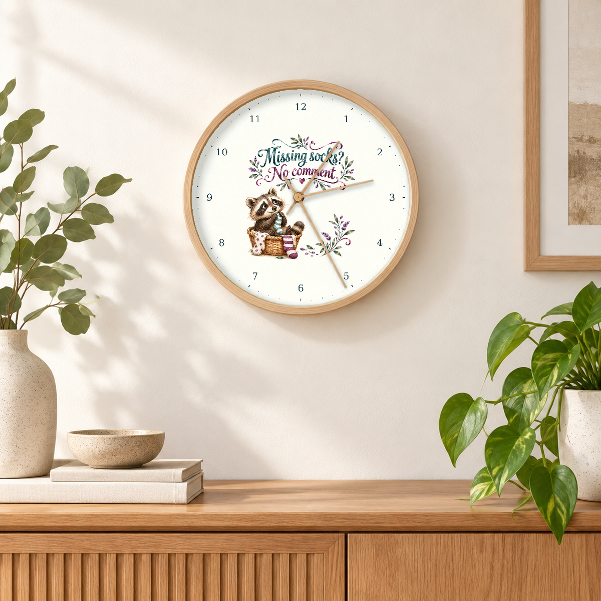 IMAGE_04_Wall_-_Funny_Sock_Raccoon_Wall_Clock_30cm_Wooden_Frame_-_WC-H075_-_649310204236.png