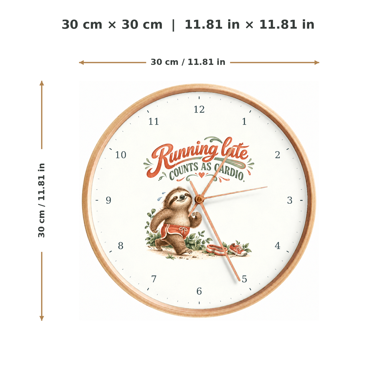 IMAGE_05_Measurements_-_Funny_Running_Sloth_Wall_Clock_30cm_Wooden_Frame_-_WC-H058_-_649310204069.png