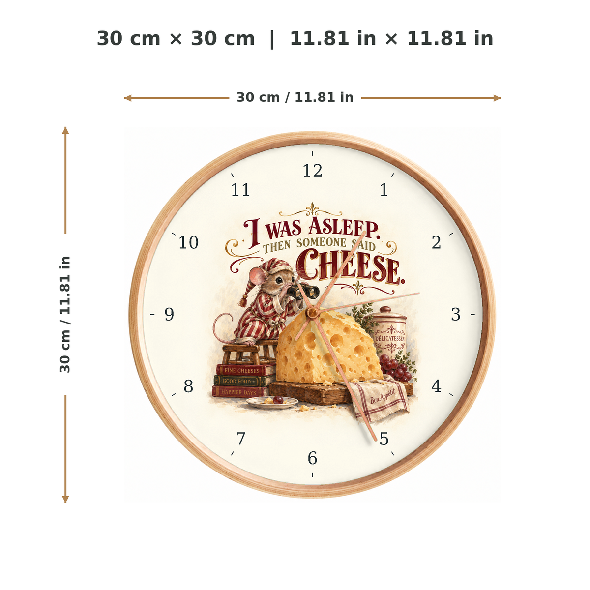 IMAGE_05_Measurements_-_Funny_Sleepy_Mouse_Wall_Clock_30cm_Wooden_Frame_-_WC-H068_-_649310204168.png