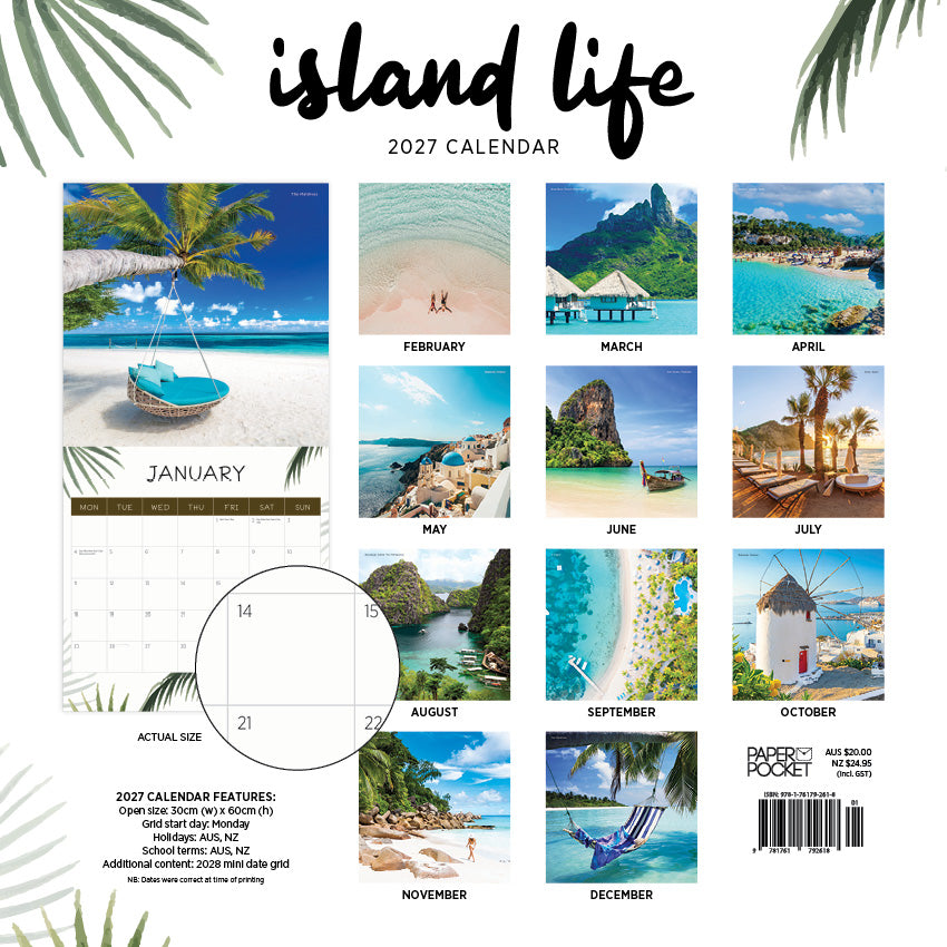 2027 Island Life   - Square Wall Calendar
