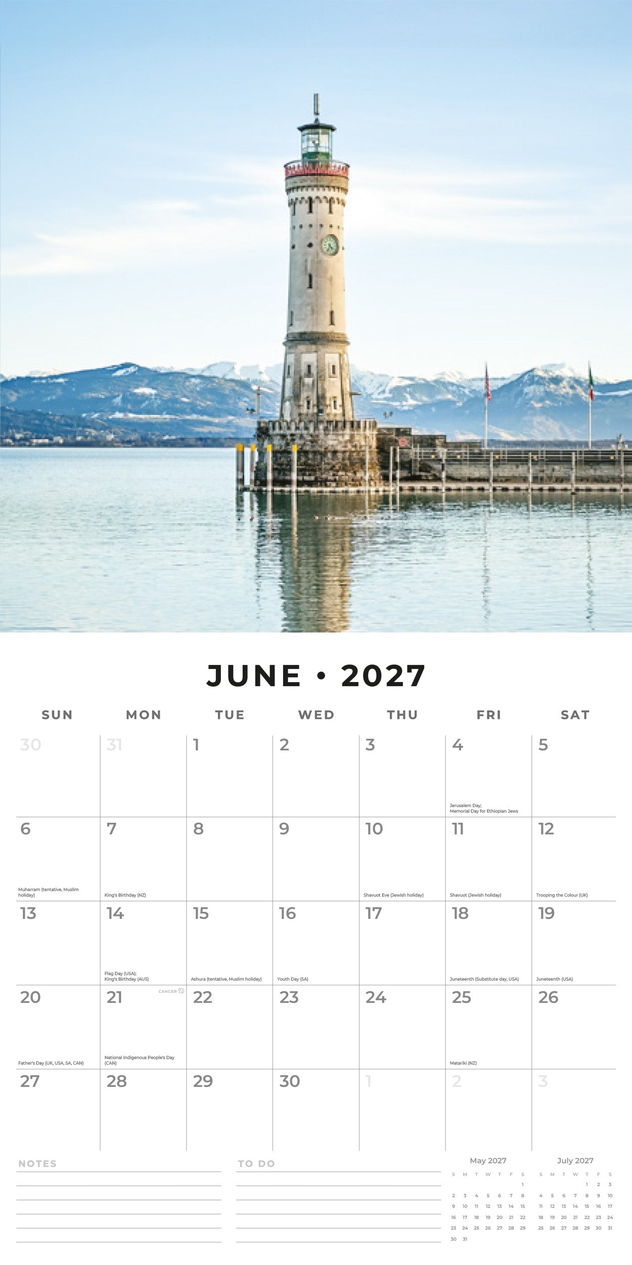 2027 Lighthouses - Square Wall Calendar