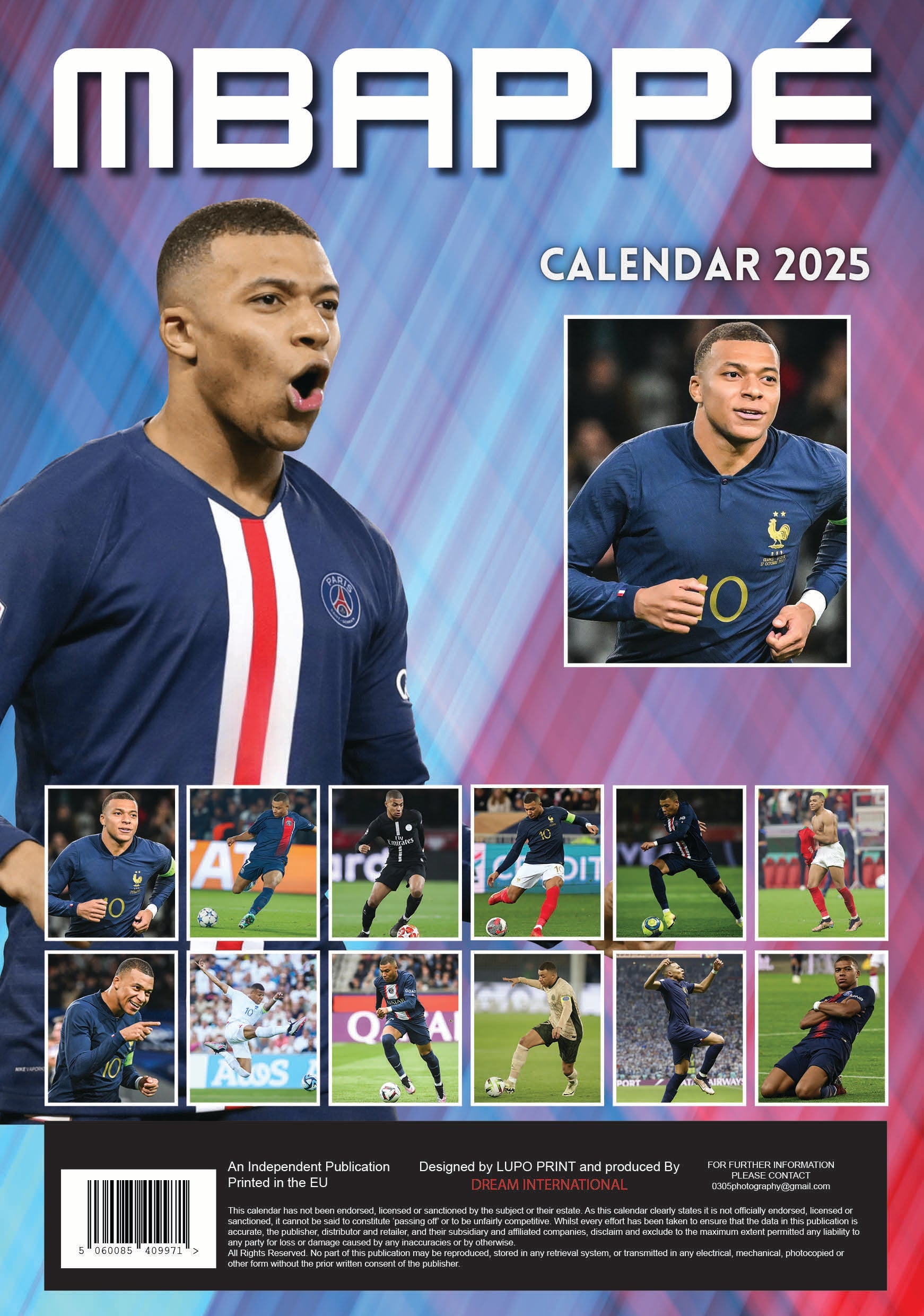 2025 Kylian Mbappe - A3 Wall Calendar