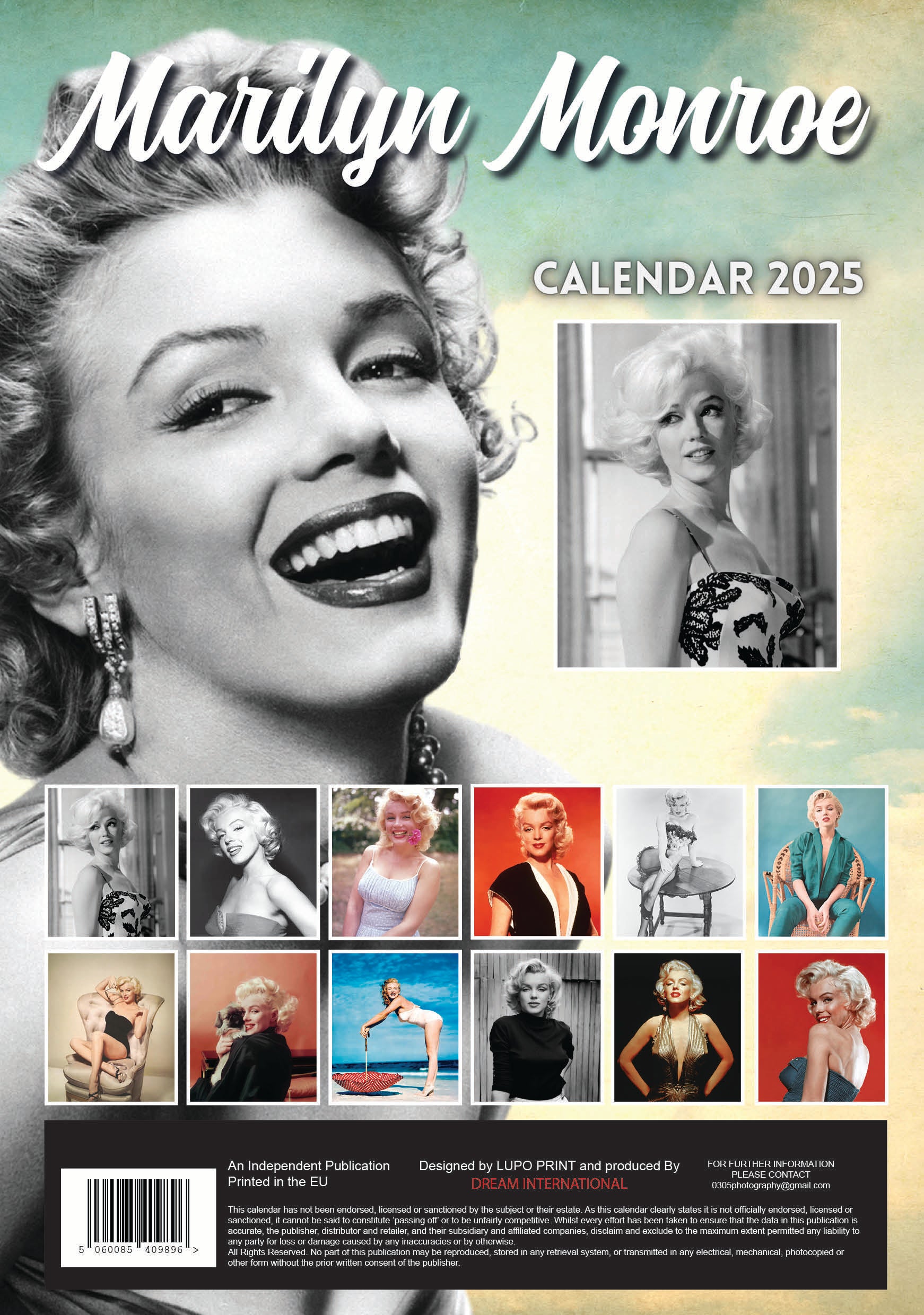 2025 Marilyn Monroe A3 Wall Calendar