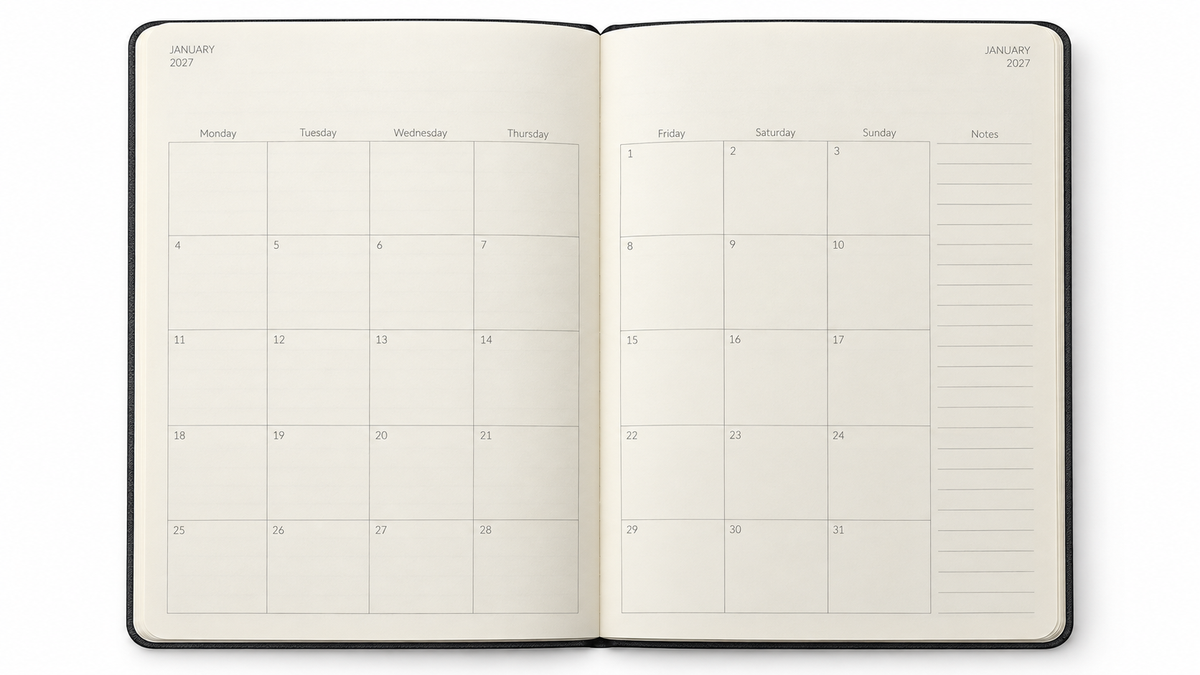 Personalised 2027 A5 Weekly & Monthly Planner - Hard Cover Diary