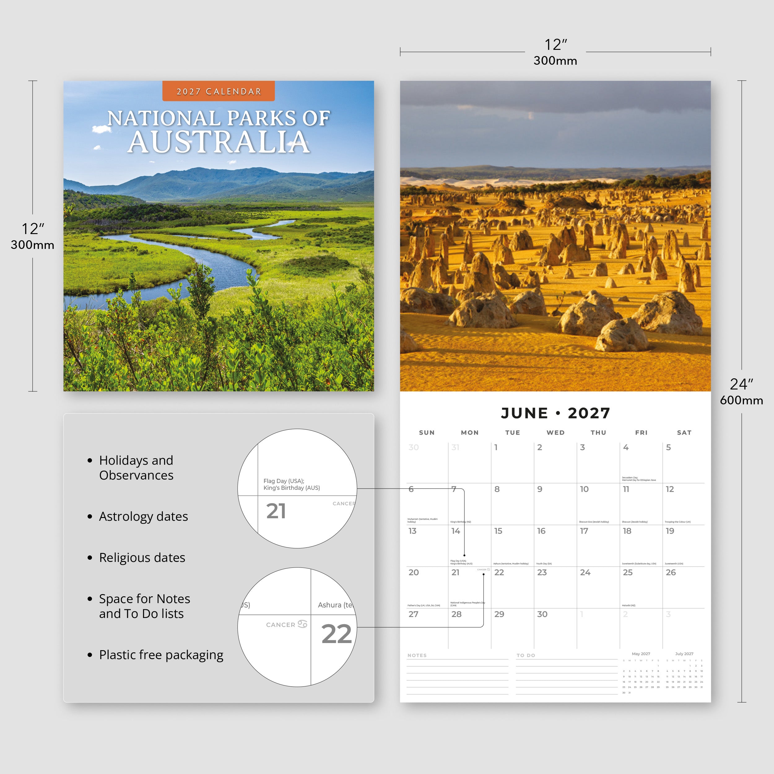 2027 National Parks of Australia - Square Wall Calendar