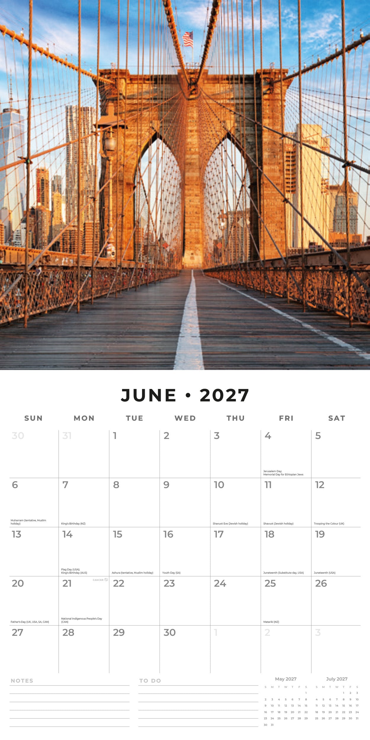2027 New York - Square Wall Calendar