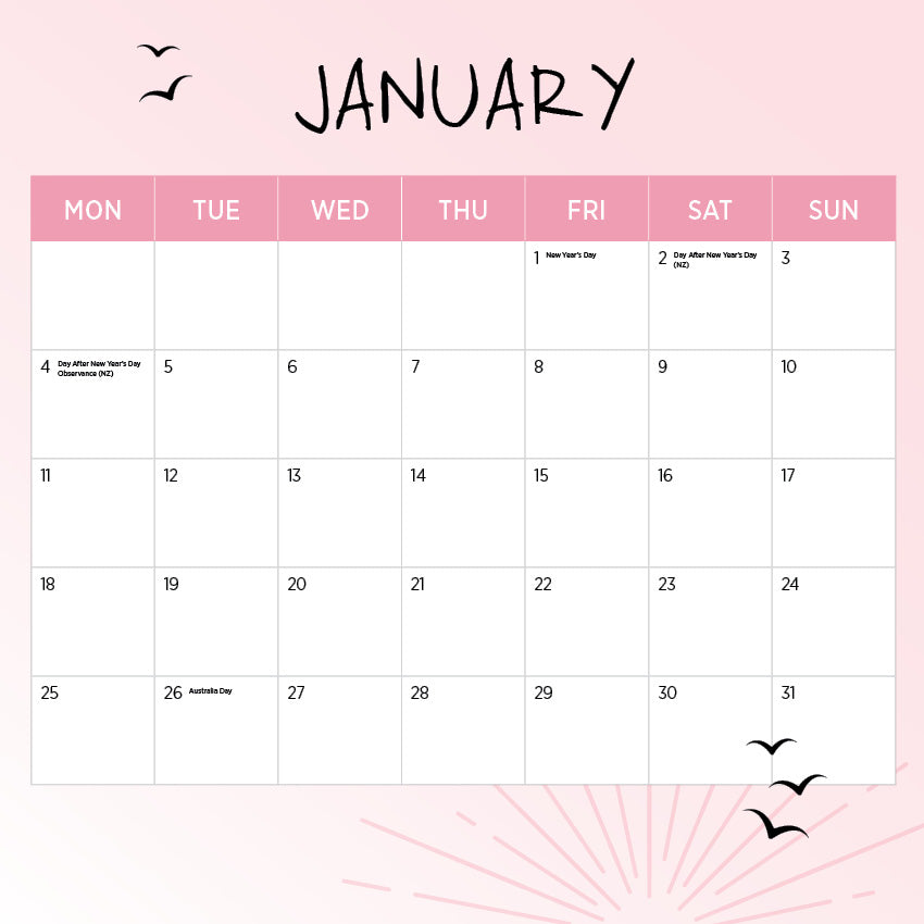 2027 Our Australia Coast To Coast Sunrises - Square Wall Calendar