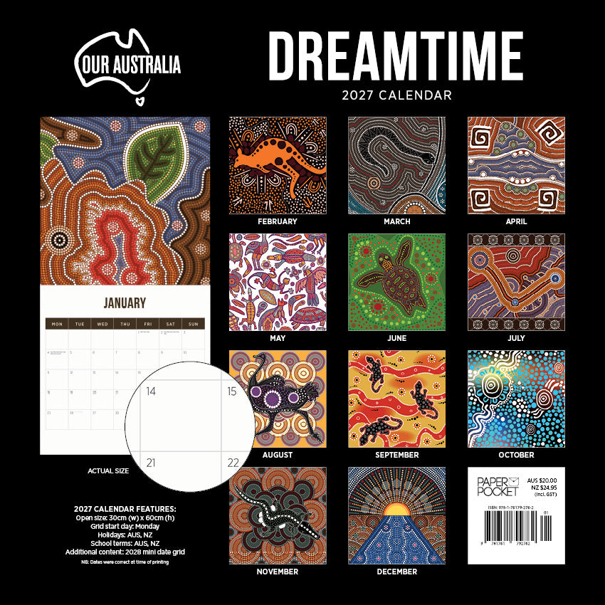 2027 Our Australia Dreamtime - Square Wall Calendar
