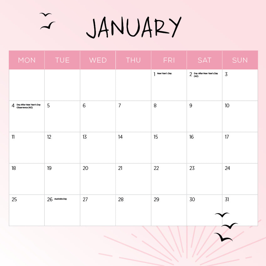 2027 Our Australia Sunsets - Square Wall Calendar