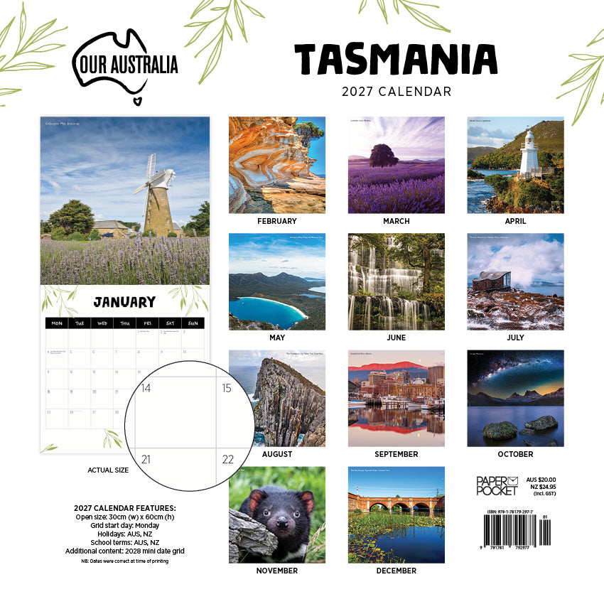 2027 Our Australia Tasmania - Square Wall Calendar