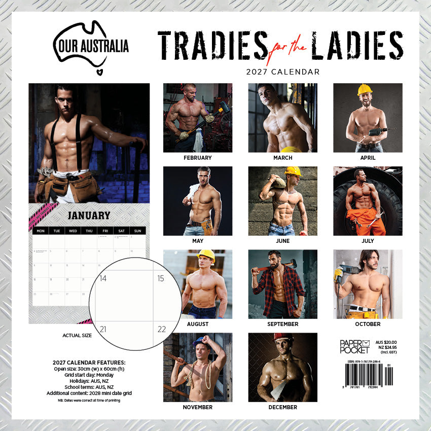 2027 Our Australia Tradies For The Ladies - Square Wall Calendar