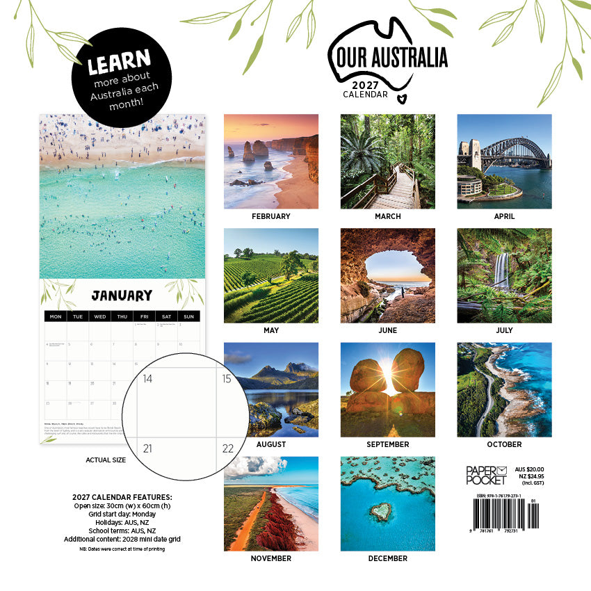 2027 Our Australia - Square Wall Calendar
