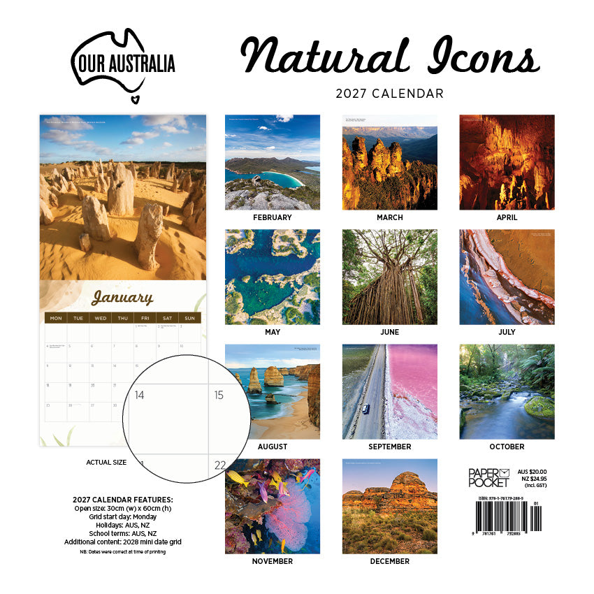 2027 Our Australia Natural Icons - Square Wall Calendar