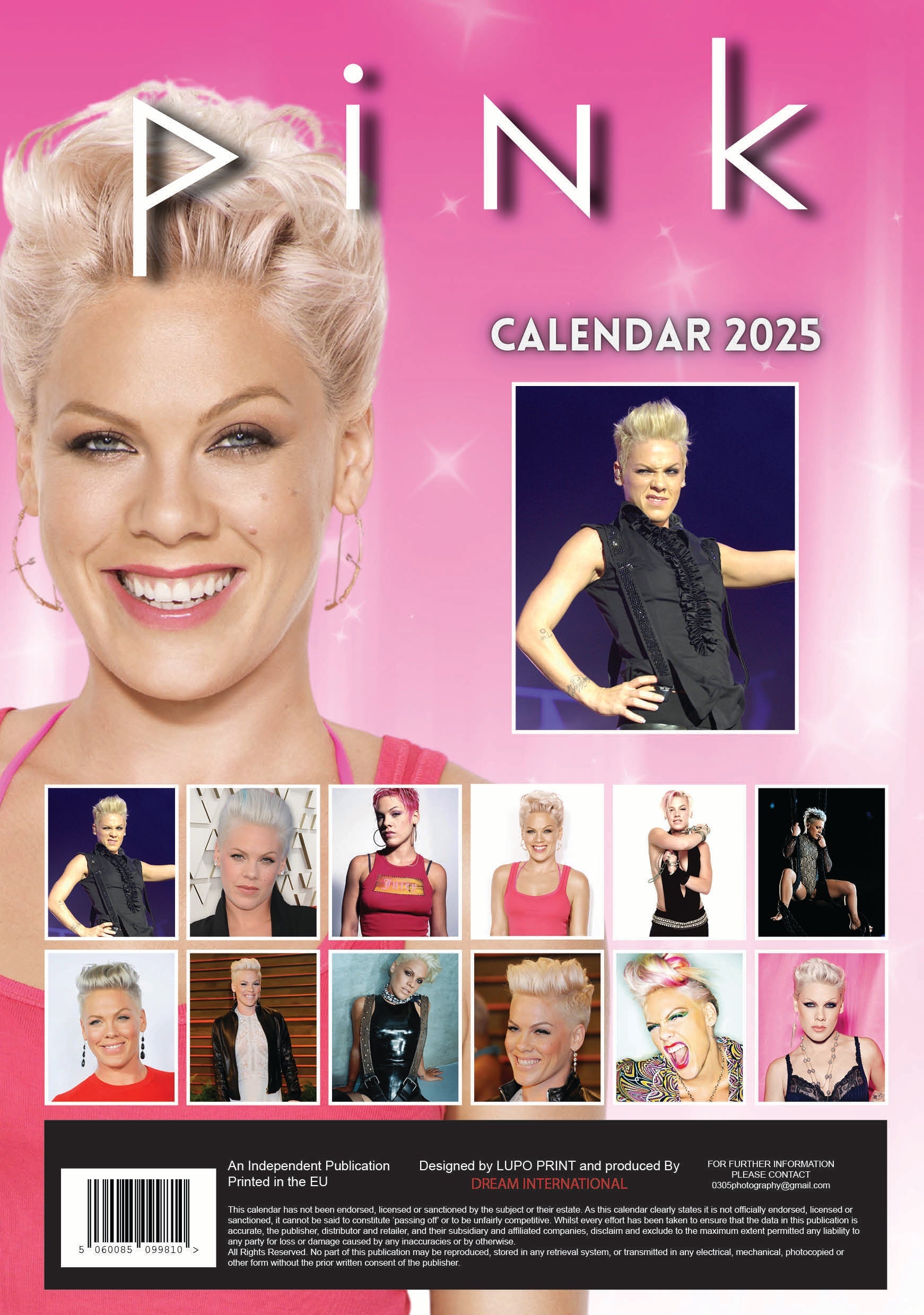 2025 Pink (P!nk) - A3 Wall Calendar