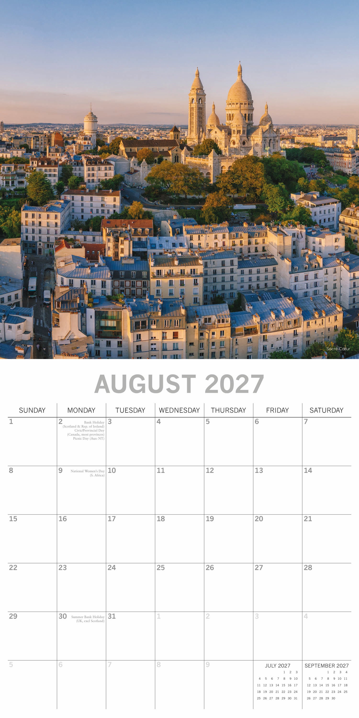 2027 Paris - Square Wall Calendar