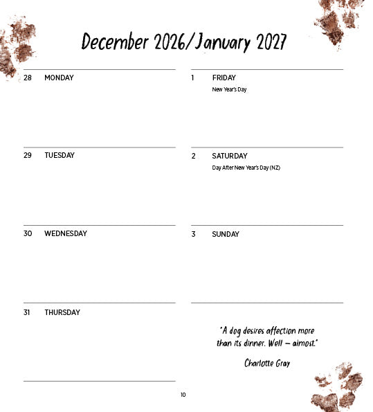 2027 Dogs Life - Weekly Diary/Planner