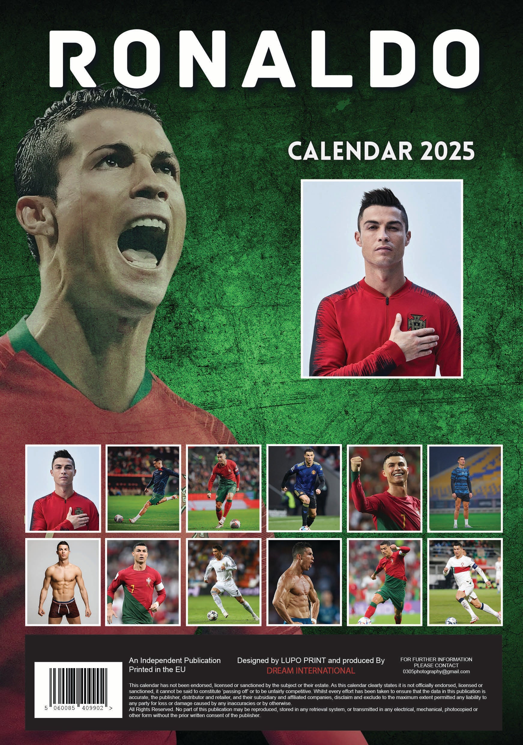 2025 Cristiano Ronaldo - A3 Wall Calendar