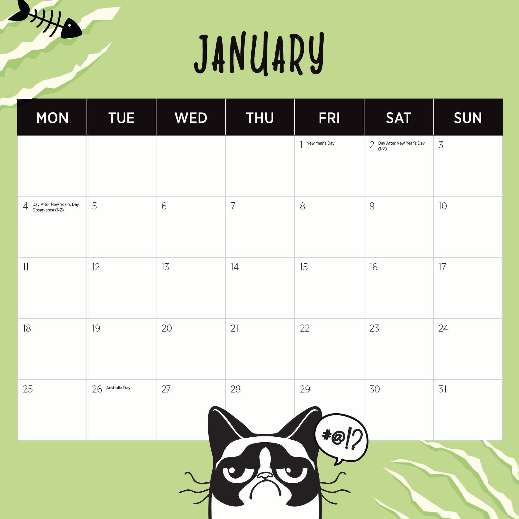 2027 Snappy Cat - Square Wall Calendar