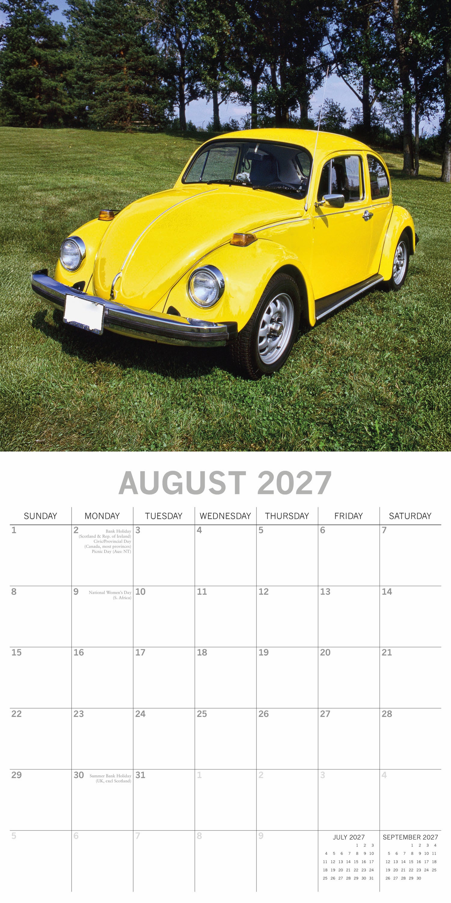 2027 Classic Beetles - Square Wall Calendar