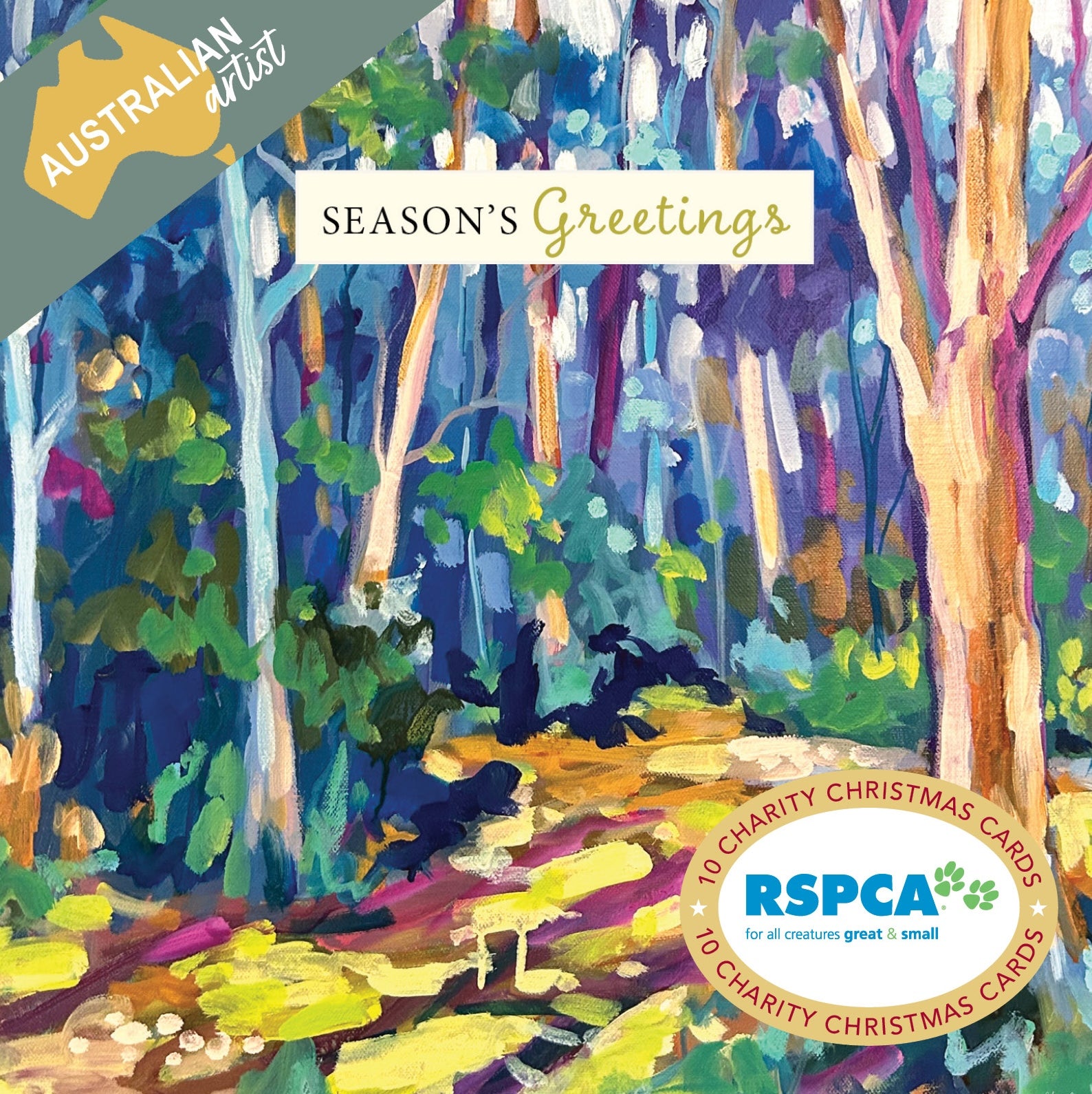 RSPCA - Australian Christmas Gums - 10 Charity Christmas Cards Pack