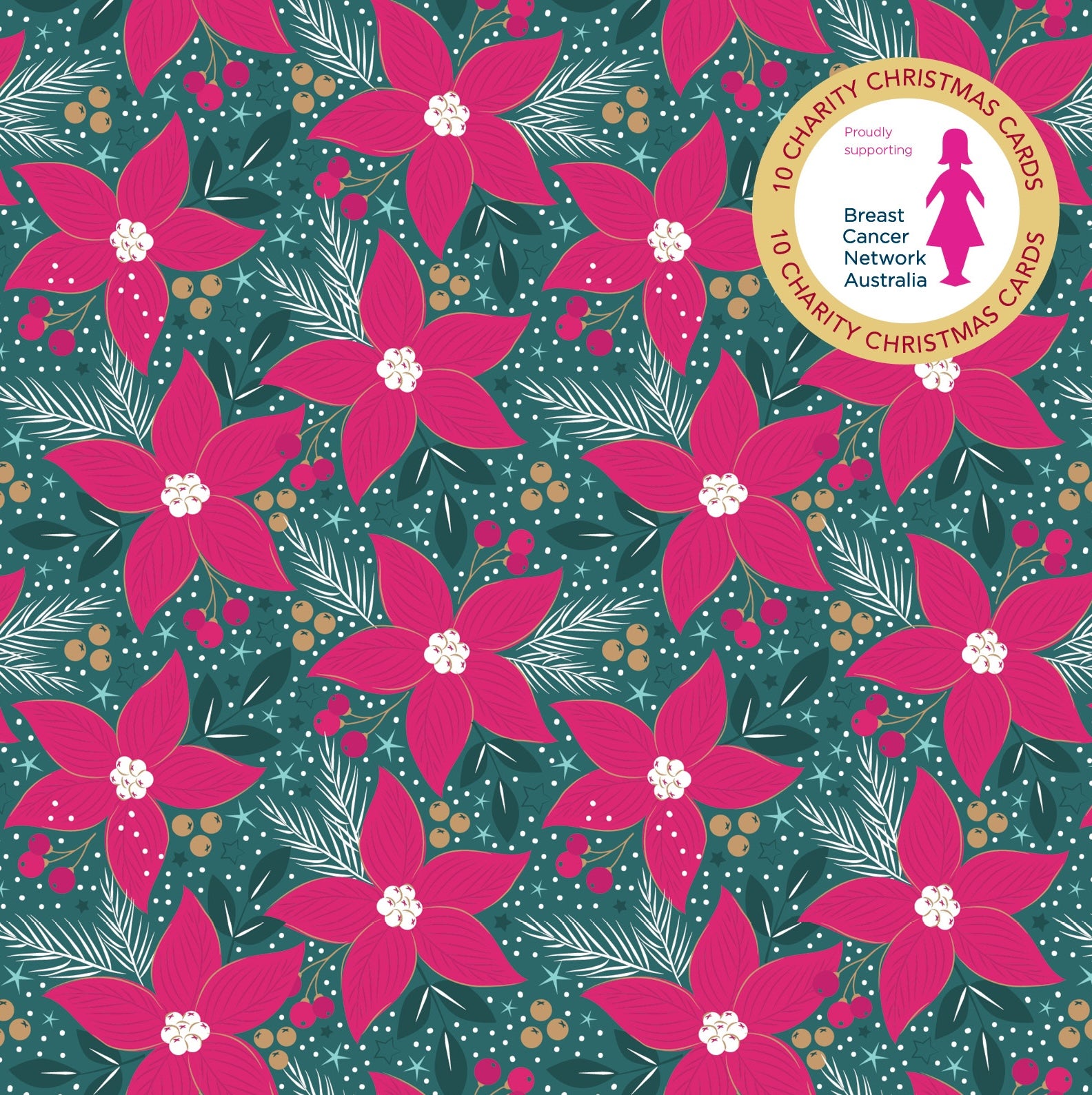 BCNA - Christmas Flora - 10 Charity Christmas Cards Pack
