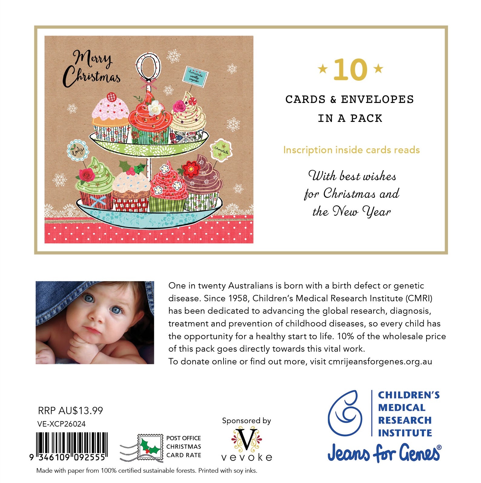 CMRI - Festive Treats - 10 Charity Christmas Cards Pack