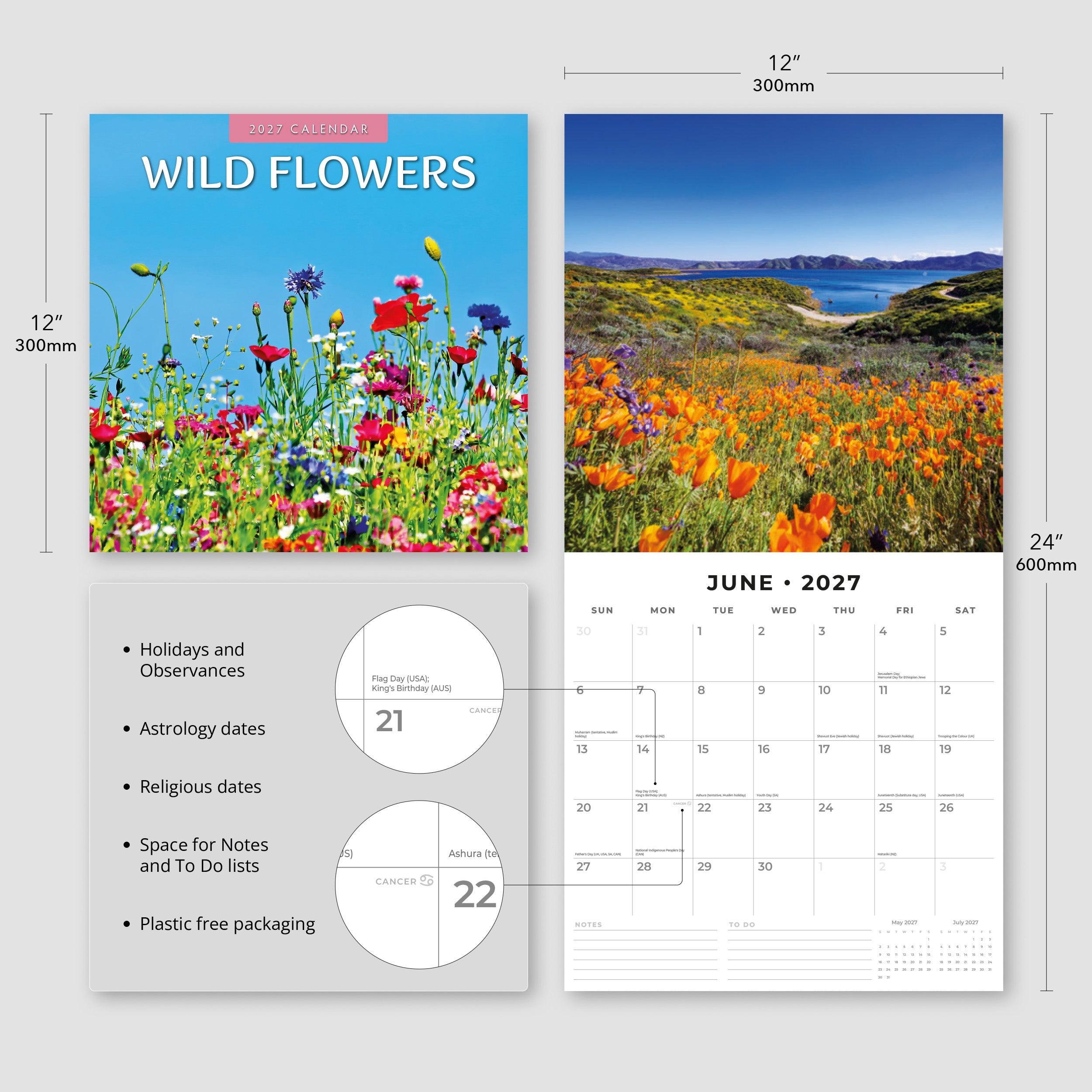 2027 Wild Flowers - Square Wall Calendar