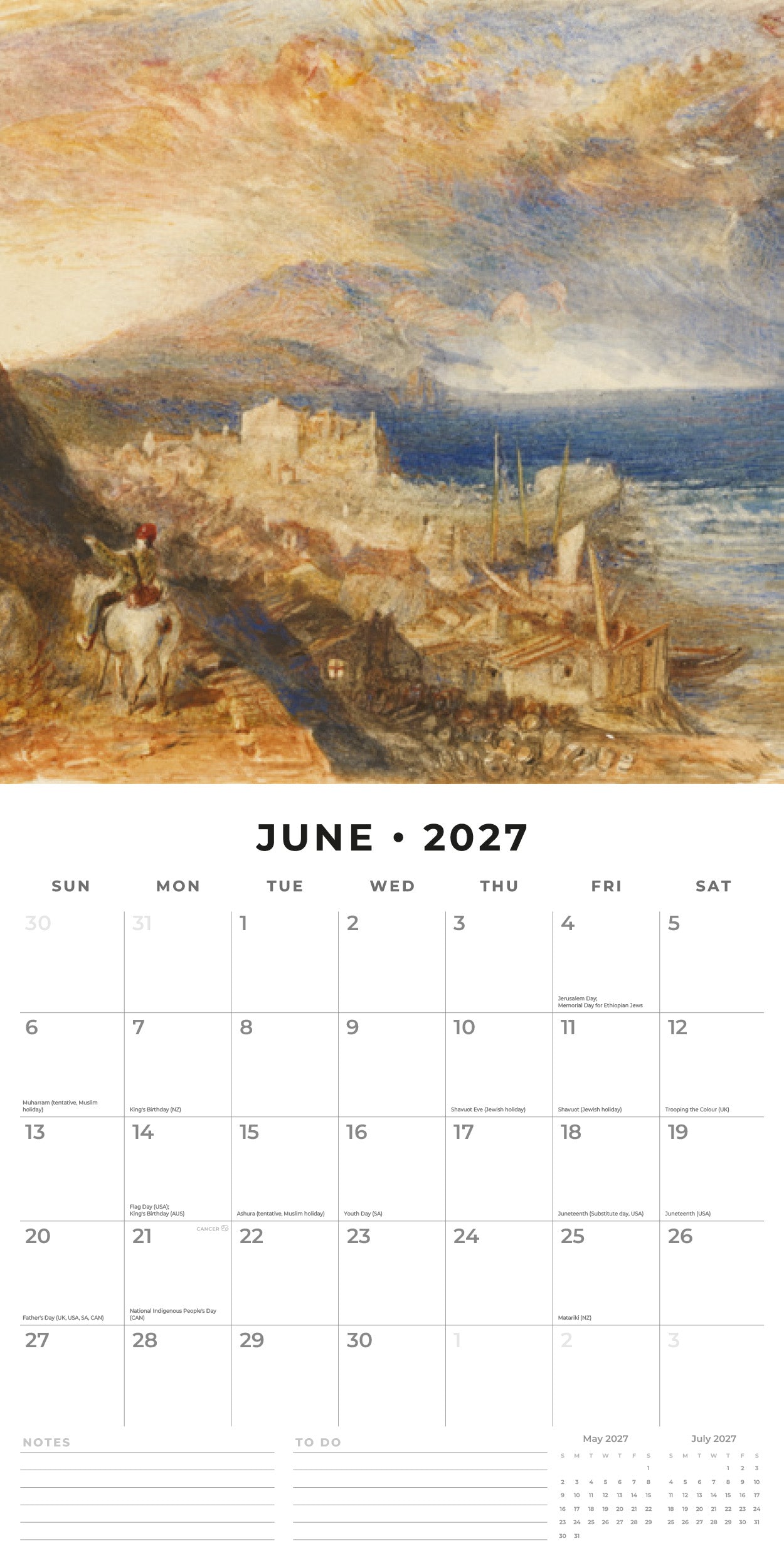2027 William Turner - Square Wall Calendar