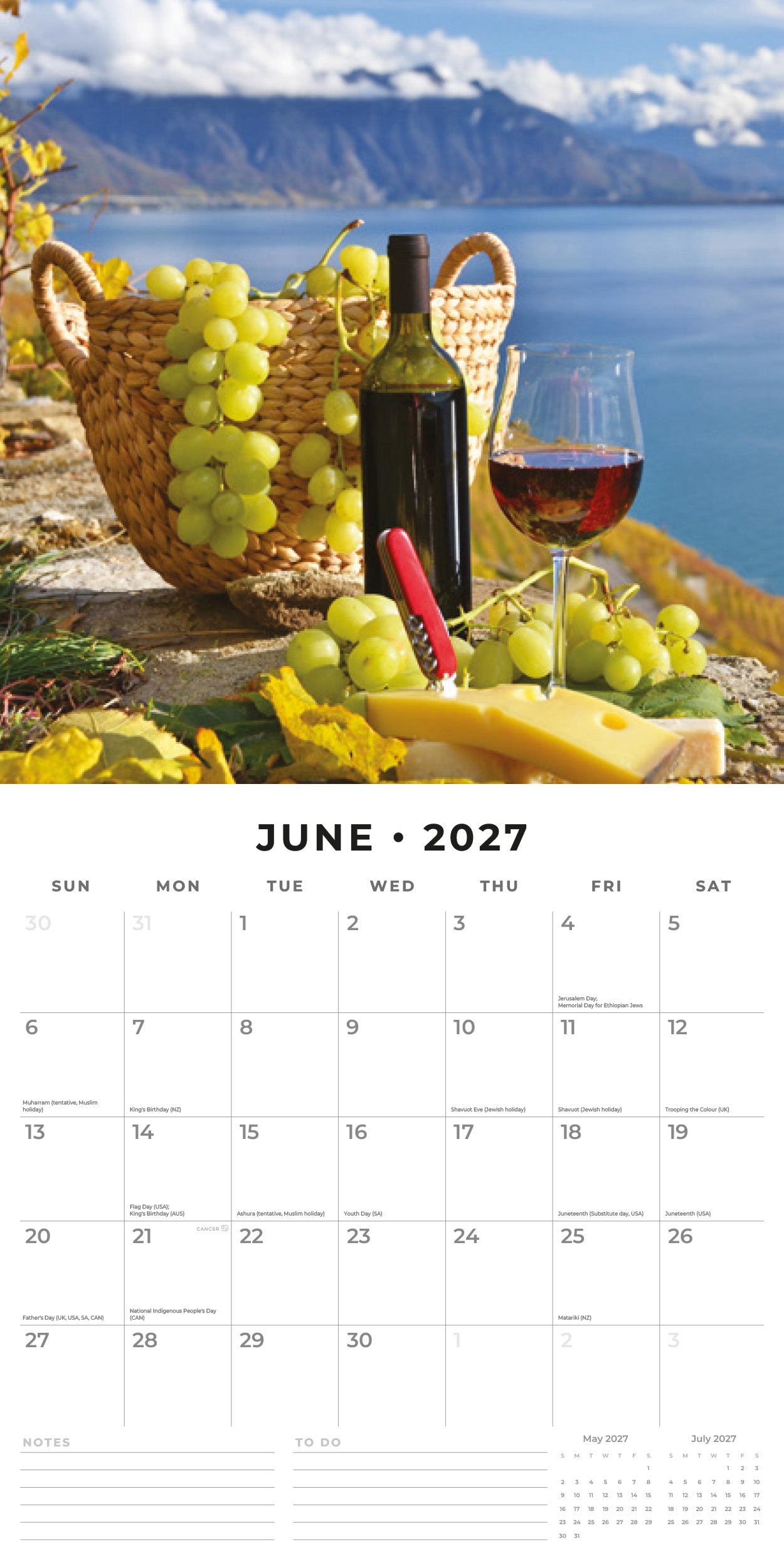 2027 Wine - Square Wall Calendar