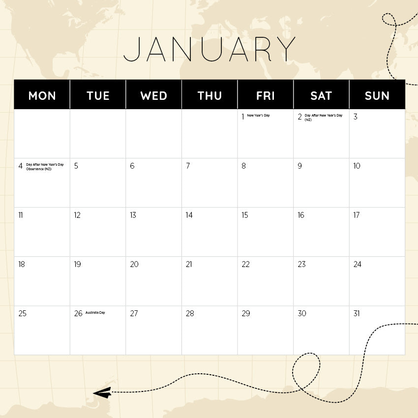2027 Wonders Of The World  - Square Wall Calendar